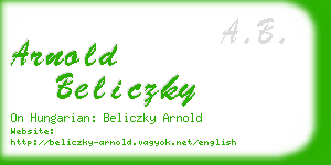 arnold beliczky business card